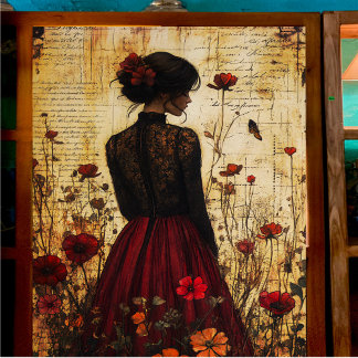  Lace Lady Decoupage Tissuepapier