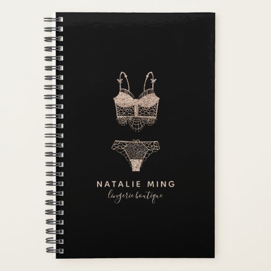 Lace Lingerie Boutique Logo Business Planner (Voorkant)