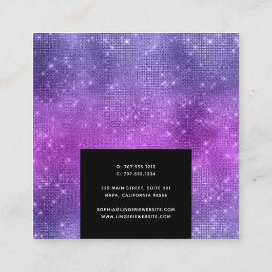 Lace Lingerie Boutique Logo Carte de visite violet (Dos)