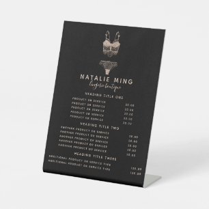 Lace Lingerie Boutique Logo Pricing & Services Reclamebord Met Voetstuk