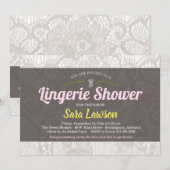 Lace Lingerie Bridal Shower Uitnodiging (Voorkant / Achterkant)