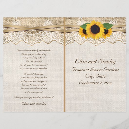 Lace-lint en zonnebloemen op het programma voor ee (Voorkant)