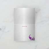 Lace Mask Paarse Silver Masquerade Dank u kaart (Binnen)