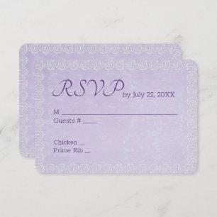 Lace over het RSVP-huwelijk in Lavender RSVP Kaartje
