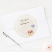 Lace Owl Ce Livre Appartient Au Nom Sticker (Enveloppe)