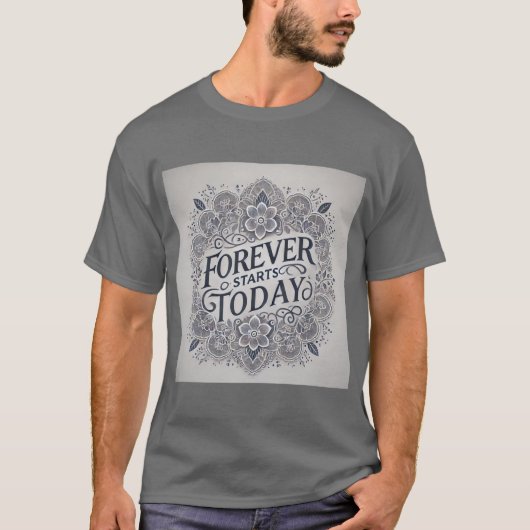 Lace Pattern Forever vanaf vandaag Mannen Tshirt (Voorkant)