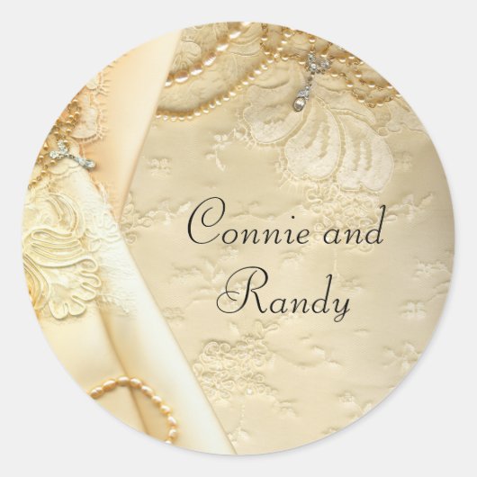  Lace Pearls Wedding Dress Sticker (Voorkant)