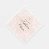  Lace Pink Christening Baptisme Servet (Hoek)
