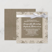 Lace Ribbon & Burlap repetitie dineruitnodigingen Kaart (Voorkant / Achterkant)