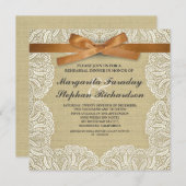 lace ribbon & burlap rustic - repetitief diner kaart (Voorkant / Achterkant)