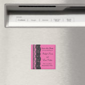 Lace Save the Date Magnet (fuchsia) Magneet (Insitu (Vaatwasser))