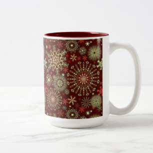 Lace Snowflakes 4 Tweekleurige Koffiemok