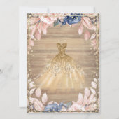 Lace, Tiara, Lights, Dress Wood Flowers Quinceañer Kaart (Achterkant)