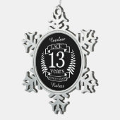 Lace Traditional bruiloft 13 jaar Tin Sneeuwvlok Ornament (Rechts)