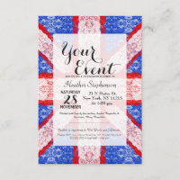 Lace Union Jack England vlag in rood, wit, blauw