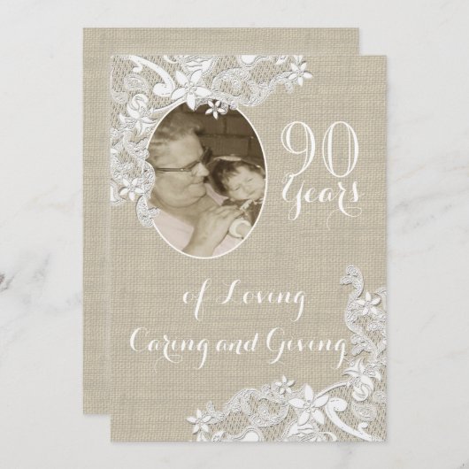  Lace Verjaardag met Foto Kaart (Voorkant / Achterkant)