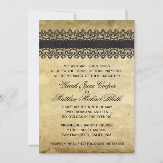 Lace Wedding Kaart (Voorkant)