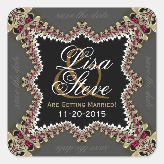 Lace Wedding Save the Date Sticker (Voorkant)