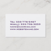 Lace Wood en Paars Visitekaartje (Achterkant)