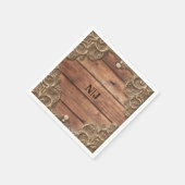 Lace Wood Rustic  Western Elegant Wedding Servet (Hoek)