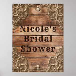 Lace Wood Rustisch  Western Elegant Banner Poster