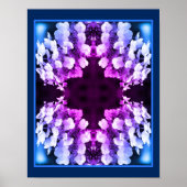 Lacecap Hydrangea Black White Tinted Abstract Poster (Voorkant)