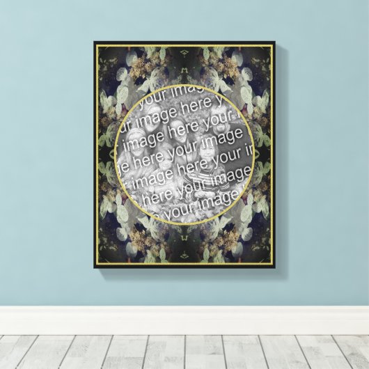 Lacecap Hydrangea Lijst Creëer Uw eigen foto Canvas Afdruk (Insitu (Houten vloer))