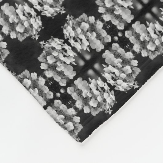 Lacecap Hydrangea zwart-wit Abstract Fleece Deken (Hoek)