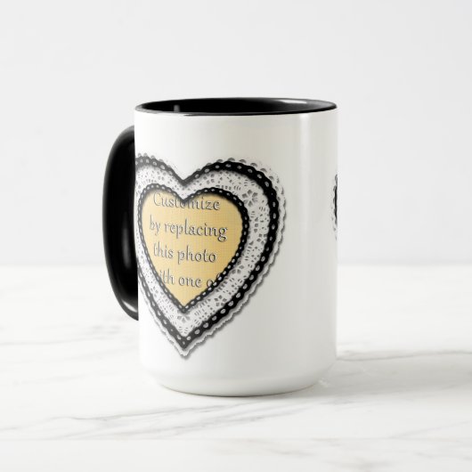 Laced Heart Photo-Lijst Mok (Voorkant links)