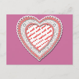 Laced Heart Shaped Photo Lijst Briefkaart