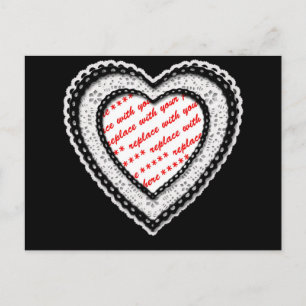 Laced Heart Shaped Photo Lijst Briefkaart