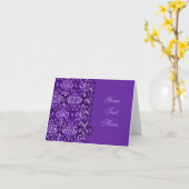 Laced Paarse Patroon Decoratieve Nota Kaart (Gele Bloem)