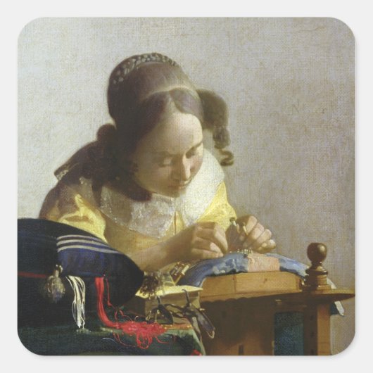 Lacemaker, 1669-70 vierkante sticker (Voorkant)