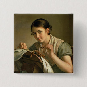 Lacemaker, 1823 vierkante button 5,1 cm