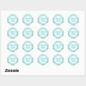 Lacey blanc turquoise Enregistrer les stickers Dat (Feuille)