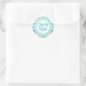 Lacey blanc turquoise Enregistrer les stickers Dat (Sac)