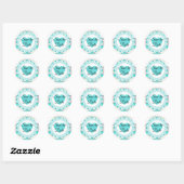 Lacey blanc turquoise Enregistrer les stickers Dat (Feuille)