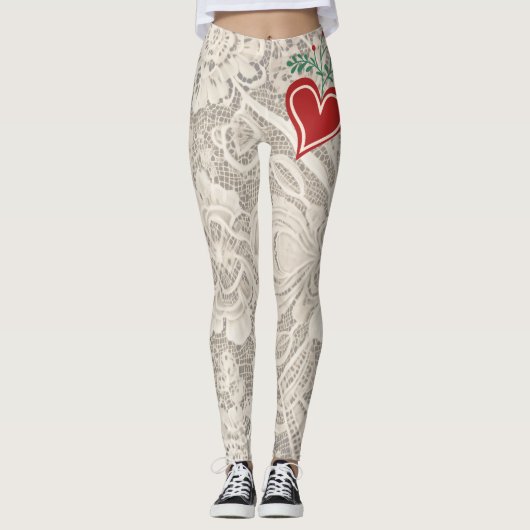 Lacey Dames "Ik (hart) Kerst" Leggings (Voorkant)