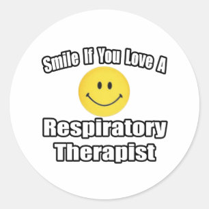 Lach als je van een ademhalingstherapie houdt ronde sticker