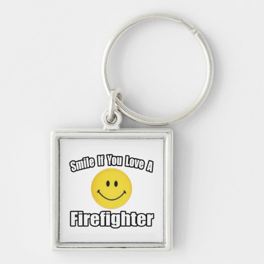 Lach als je van een brandweerman houdt sleutelhanger (Voorkant)
