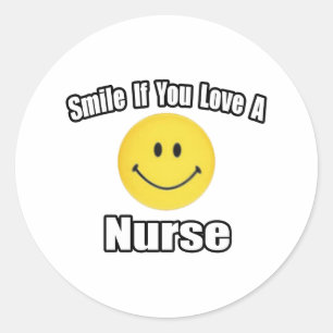 Lach als je van een verpleegster houdt ronde sticker