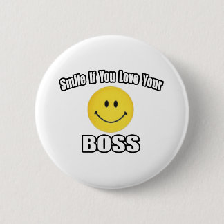 Lach als je van je baas houdt ronde button 5,7 cm
