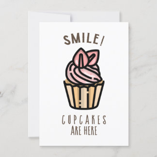 Lach! Cupcakes zijn er Roze Ontwerp Kaart