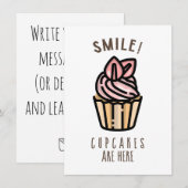 Lach! Cupcakes zijn Hier Roze Design Kaart (Voorkant / Achterkant)
