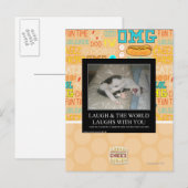 Lach & de wereld lacht met je mee briefkaart (Voorkant / Achterkant)