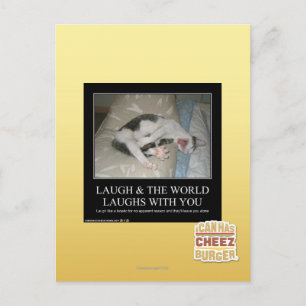 Lach & de wereld lacht met je mee briefkaart