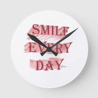 Lach elke dag | Rode 3D positieve typografie Ronde Klok