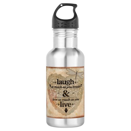 Lach en Leef Waterfles (Voorkant)