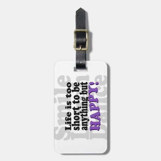 Lach en wees blij! bagagelabel (Voorkant verticaal)