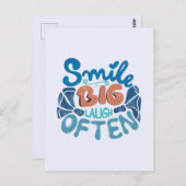 Lach Grote lach Vaak: hartverwarmende boodschap Briefkaart (Voorkant / Achterkant)